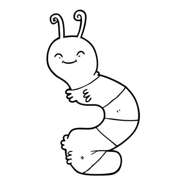 vektör çizim karikatür mutlu tırtıl