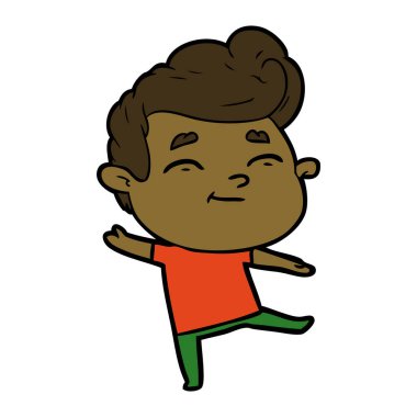 mutlu çizgi film adam vektör çizim