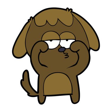 vektör çizim karikatür köpek yorgun