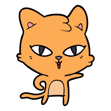 Çizgi film kedisinin vektör çizimi