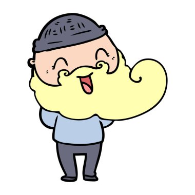 mutlu sakallı adam vektör çizim