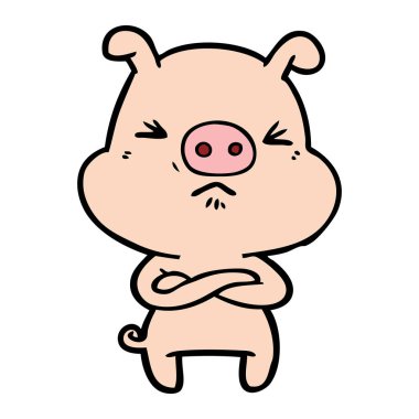 kızgın çizgi film karakteri vektör çizim 