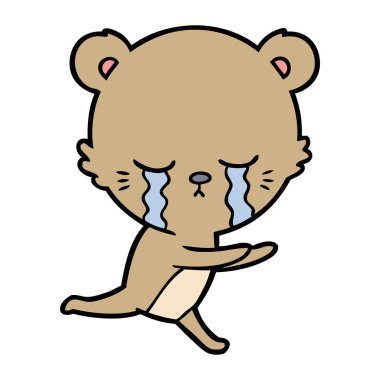 vektör çizim karikatür ayı ağlama