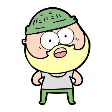 vektör çizim karikatür sakallı adam