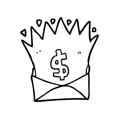 çizgi film zarf para işareti ile