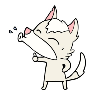 uluyan kurt karikatür, vektör çizim