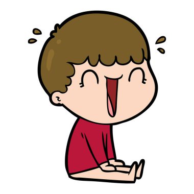 vektör çizim karikatür adam gülen