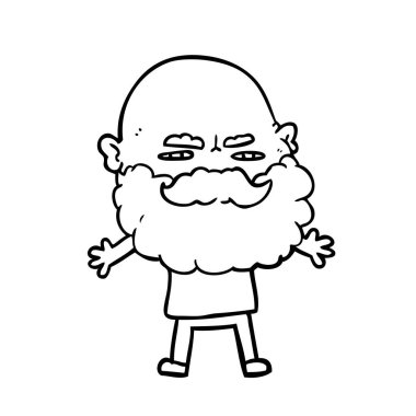 Sakal çatık ile çizgi film adam