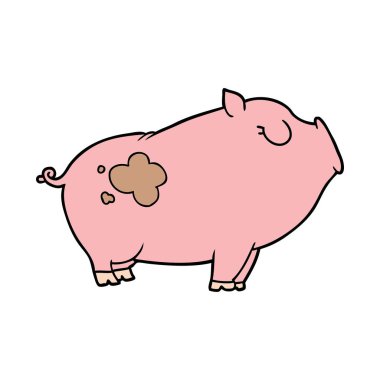 Çizgi film domuzunun vektör çizimi