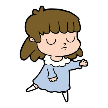 vektör çizim karikatür kayıtsız kadın