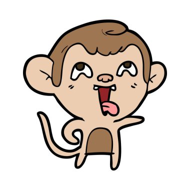 deli karikatür maymun vektör çizim