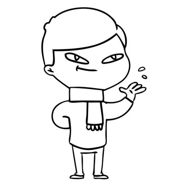 Çizgi film çocuğunun vektör çizimi