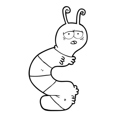 vektör çizim karikatür yorgun tırtıl