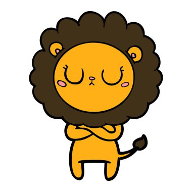 Çizgi film aslanının vektör çizimi