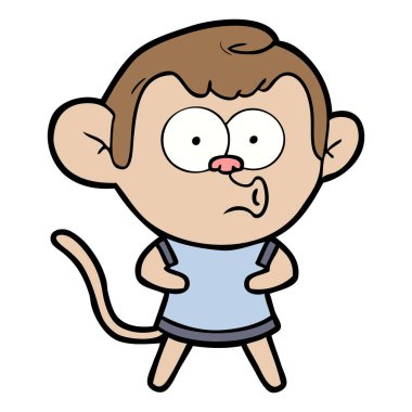 vektör çizim karikatür sürpriz maymun