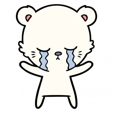 vektör çizim karikatür polarbear ağlama