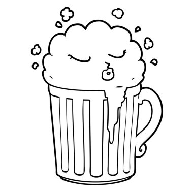 çizgi film kupası bira.