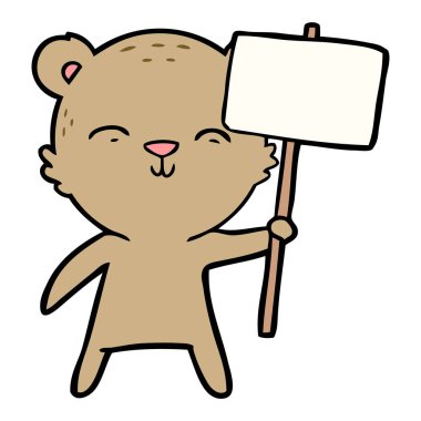 mutlu karikatür ayı işareti ile