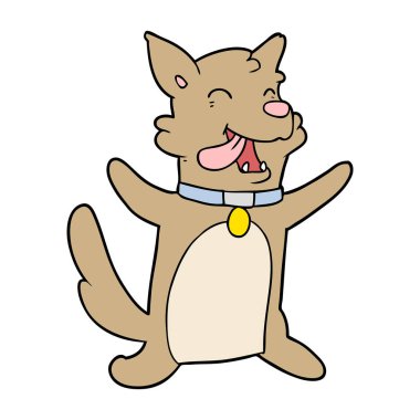 Vektör çizim karikatür mutlu köpek