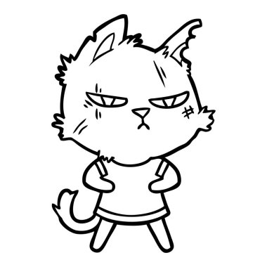 vektör çizim zor karikatür kedi