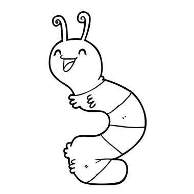 vektör çizim karikatür mutlu tırtıl