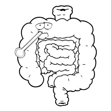 vektör çizim karikatür bağırsak