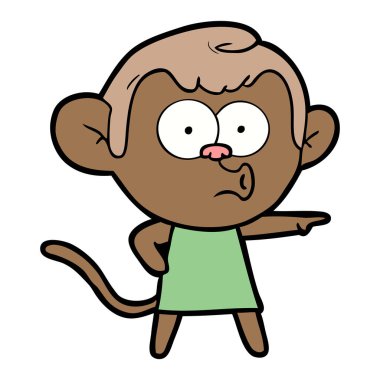 Çizgi film maymununun vektör çizimi