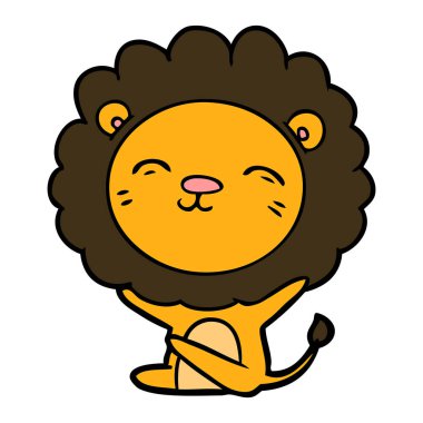 Çizgi film aslanının vektör çizimi