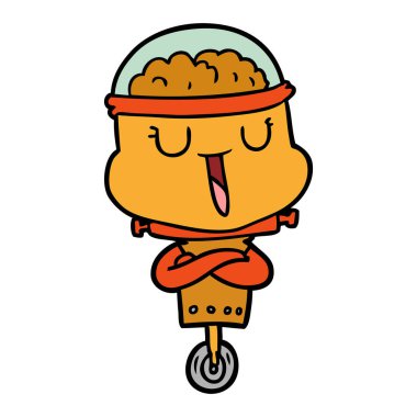 mutlu karikatür robot vektör çizim