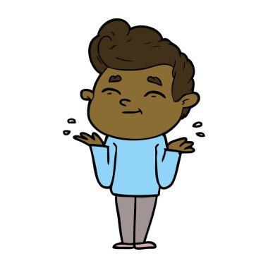 mutlu çizgi film adam vektör çizim