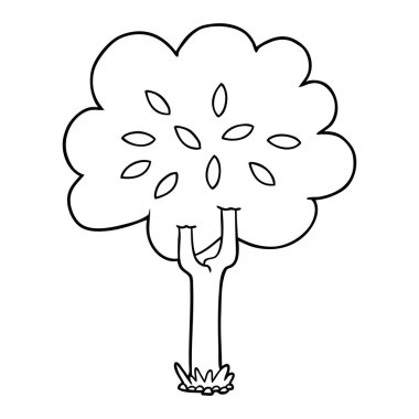 Çizgi film ağacının vektör çizimi