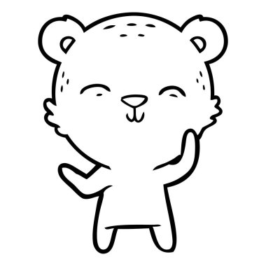 mutlu karikatür ayı vektör çizim
