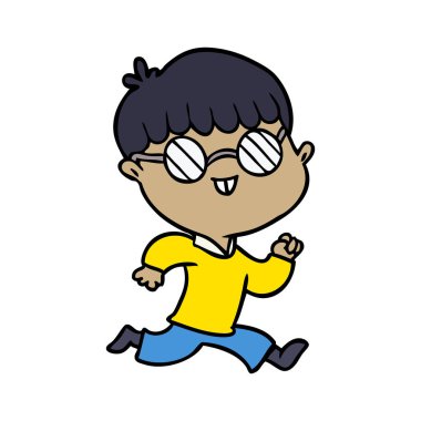 çizgi film çocuk gözlük takıyor