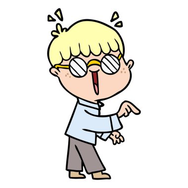 çizgi film çocuk gözlük takıyor