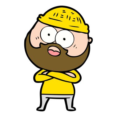 şaşırmış sakallı adam çizgi film