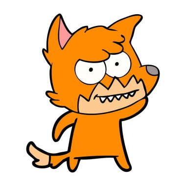 Çizgi film tilkisinin vektör çizimi