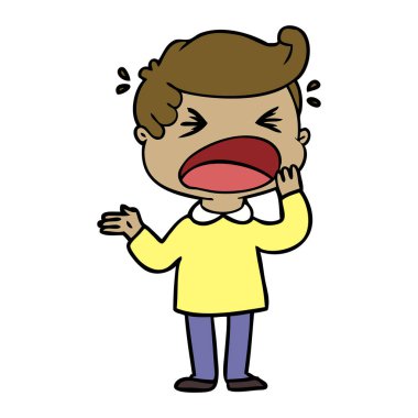 vektör çizim karikatür bağıran adam