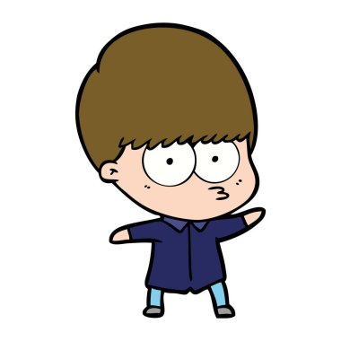 Çizgi film çocuğunun vektör çizimi