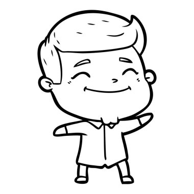 mutlu çizgi film adam vektör çizim