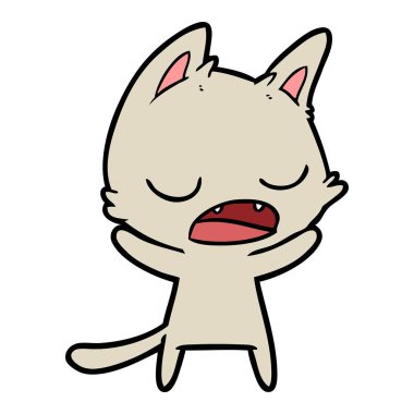 kedi karikatür konuşma vektör çizim