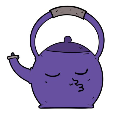 Çizgi film çaydanlığının vektör çizimi