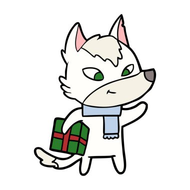 Dostu karikatür Noel kurt