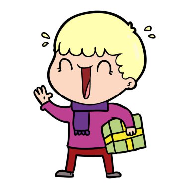 çizgi film adam hediye ile