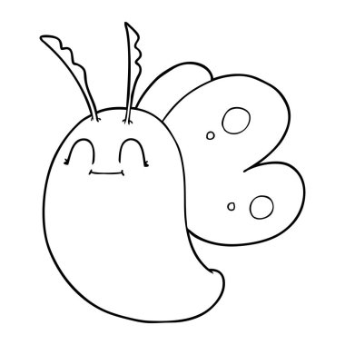 Komik karikatür kelebek vektör çizim