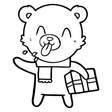 kaba karikatür ayı ile hediye