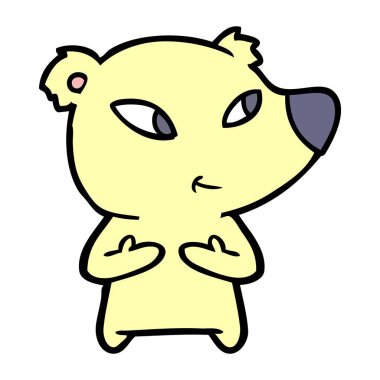 Tatlı çizgi film ayısının vektör çizimi