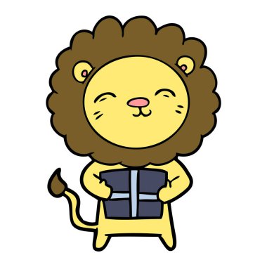 Noel hediyesi ile çizgi film aslan