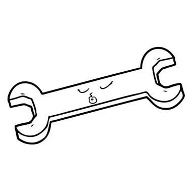 vektör çizim karikatür somun anahtarı