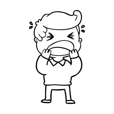 vektör çizim karikatür bağıran adam