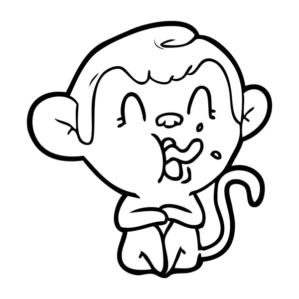 Vectorillustratie Voor Gek Cartoon Monkey — Stockvector